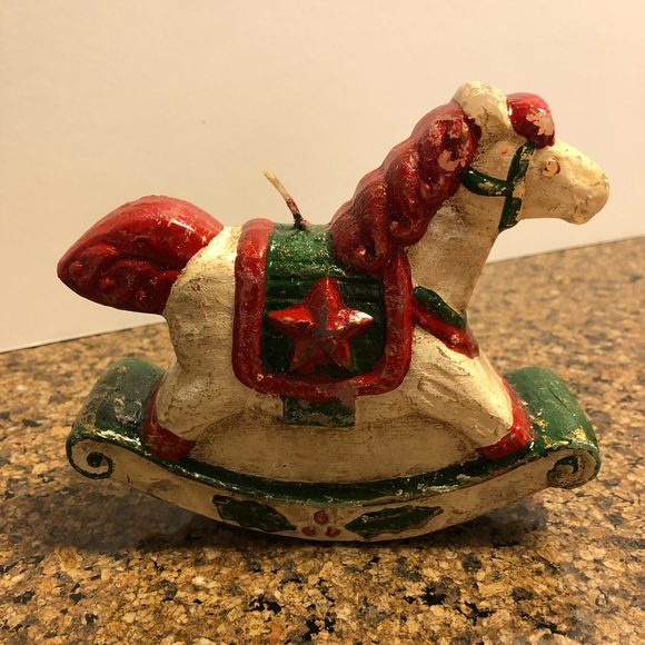 Rocking Horses; 3 teddy bear ornaments and one candle - Picture 3 of 16